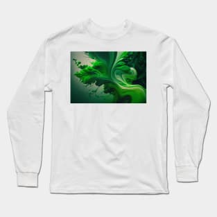 St Patricks Day Artwork - Green abstract artwork Long Sleeve T-Shirt